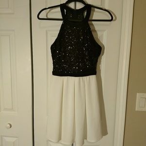 B. Darlin Black abd White Sequin Dress